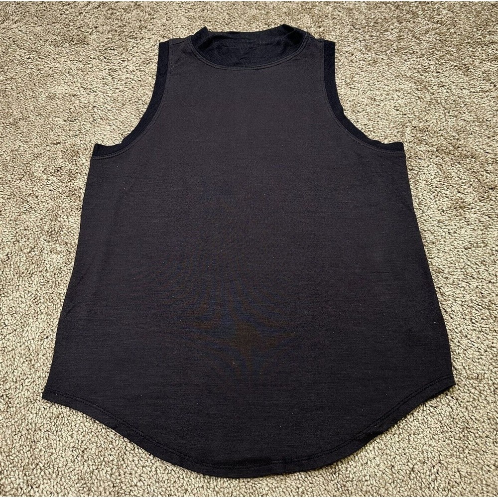 Athleta Women’s XXS Black Threadlight Mock Neck Muscle Shirt Tank Top